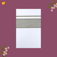 White with  LIGHT GREEN  Fancy Border Single Layer Cotton Men’s Dhoti
