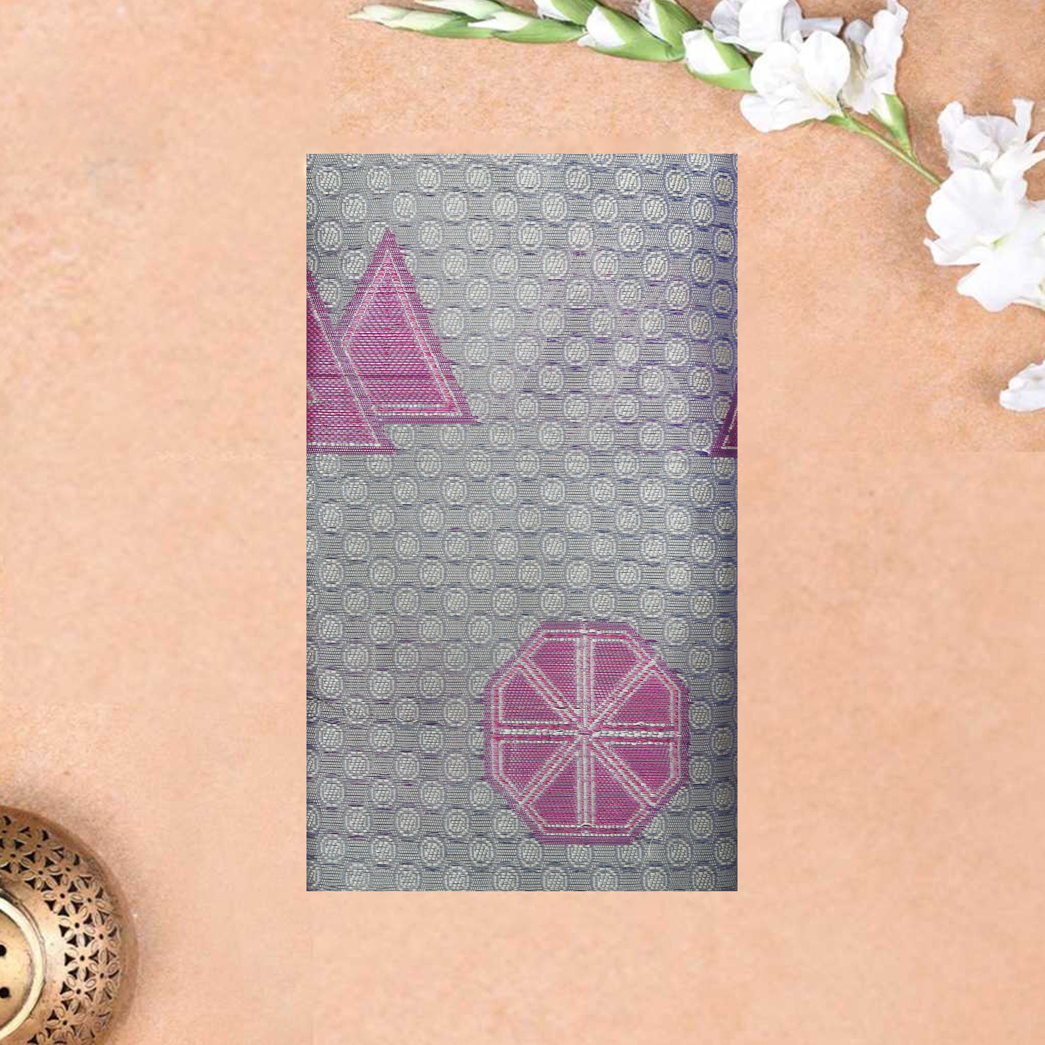 Grey Colour Fancy Weaving Saree