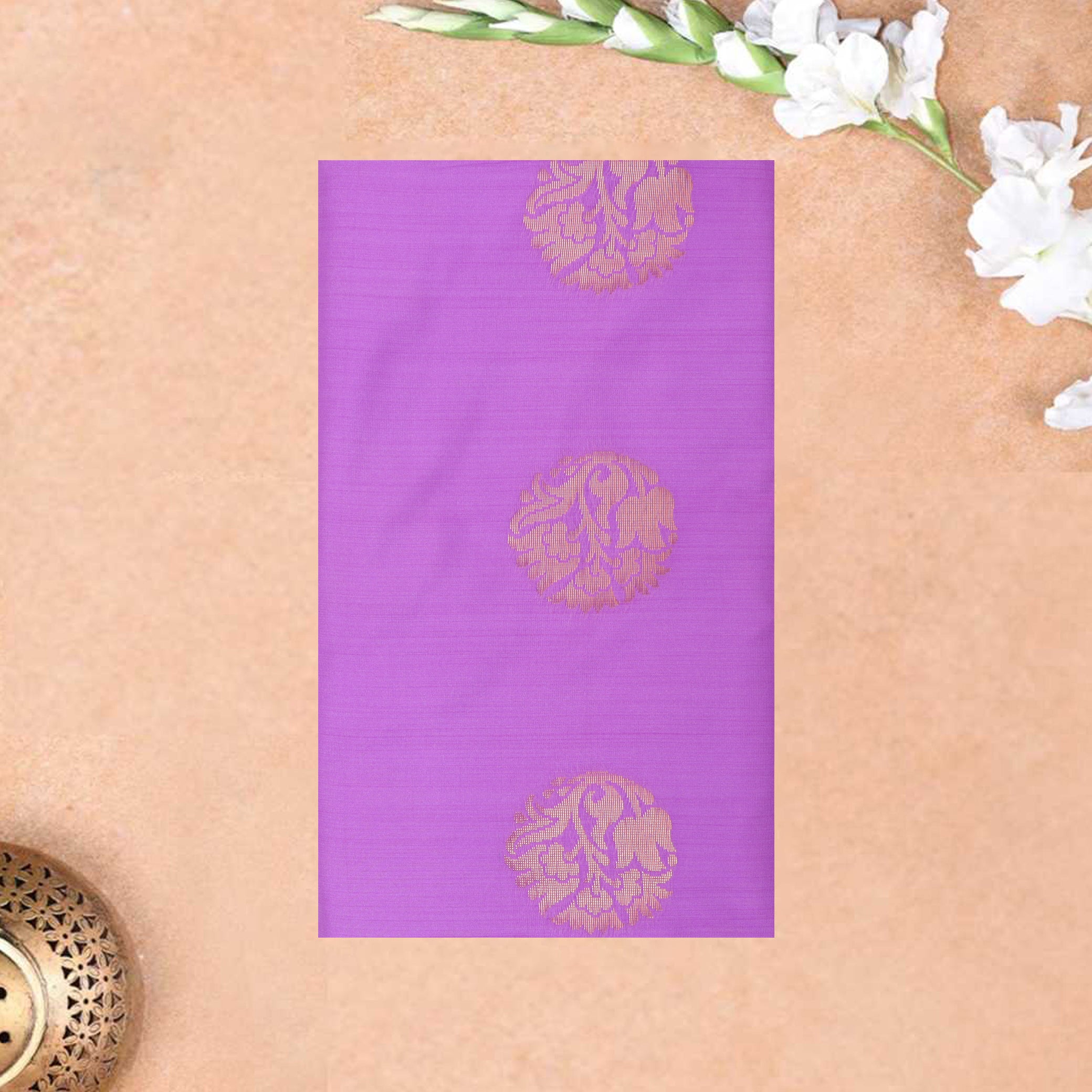 Purple with Green Soft Silk Saree
