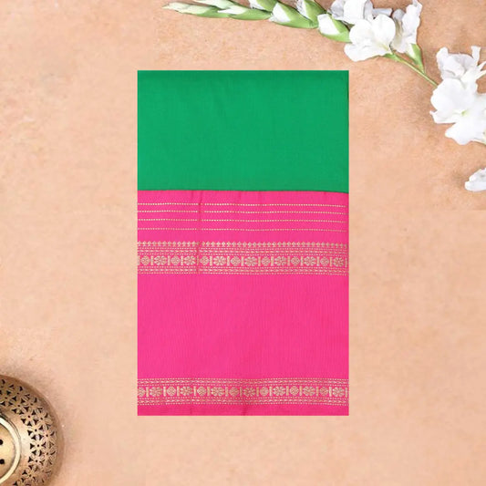 bright green and Magenta Soft Silk Saree