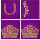 Purple  Bridal Aariwork Blouse