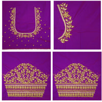 Purple  Bridal Aariwork Blouse