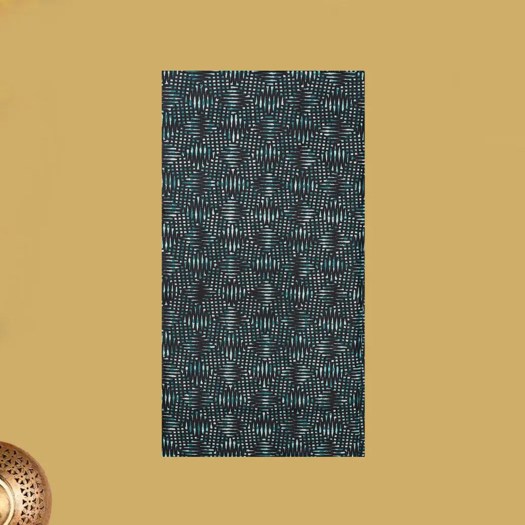 Black with Dark Green flower design Cotton Printed Lungi