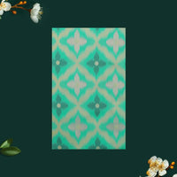 Mint Green With Dark Blue Pochampally Semi Ikat Silk Saree
