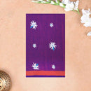 Dark Purple Linen Cotton Saree with Contrast Blouse