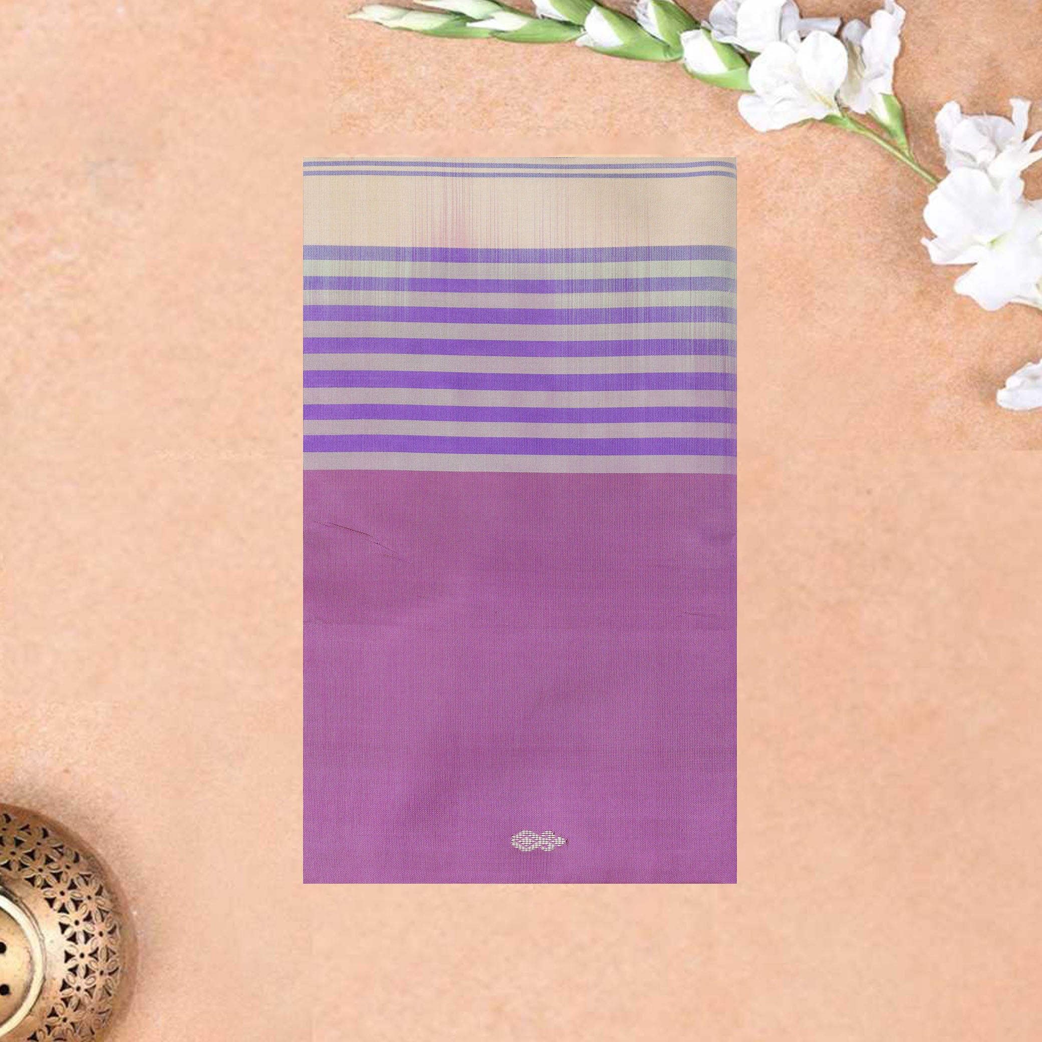 Grape  With Lime Light Brown Pallu Banana Pith Saree With Running Blouse