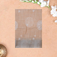 Light Orange Color Linen Cotton Saree