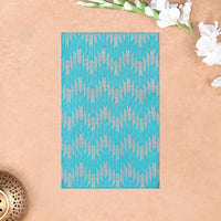 Sky Blue With Dark Brown Soft Silk
