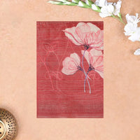 Terracotta Red with Floral Design Trendy Tissue Fancy Saree