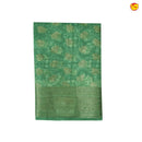 Unique Green Chanderi Silk Saree with Floral Motifs and Copper Zari Border - Thenianantham