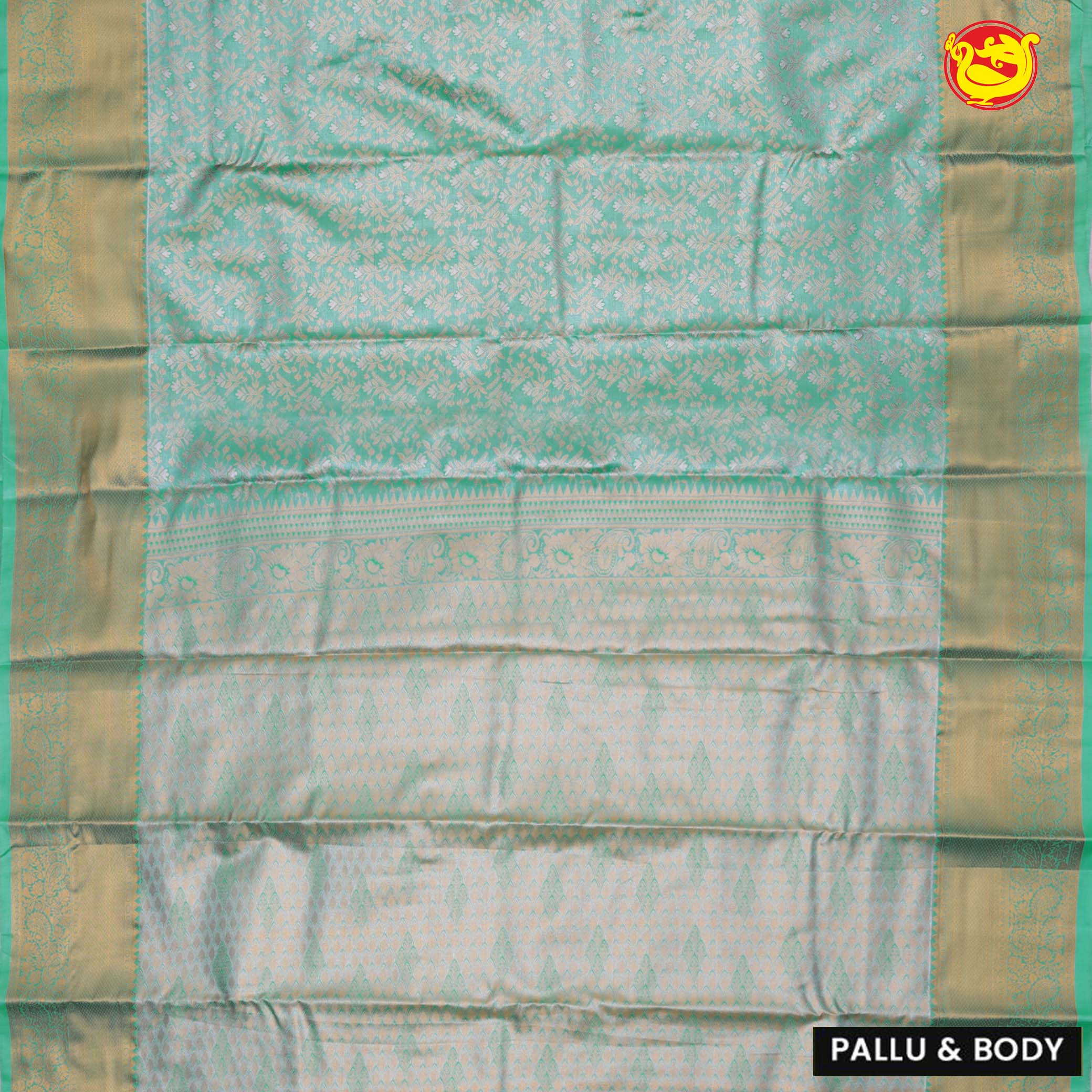 Persian Green Jacquard Tussar Silk Saree - Thenianantham