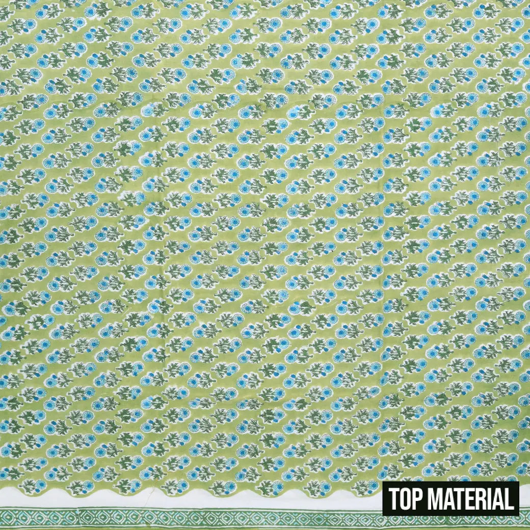 Light Green with Light blue Ladies Cotton Chudithar Set Material