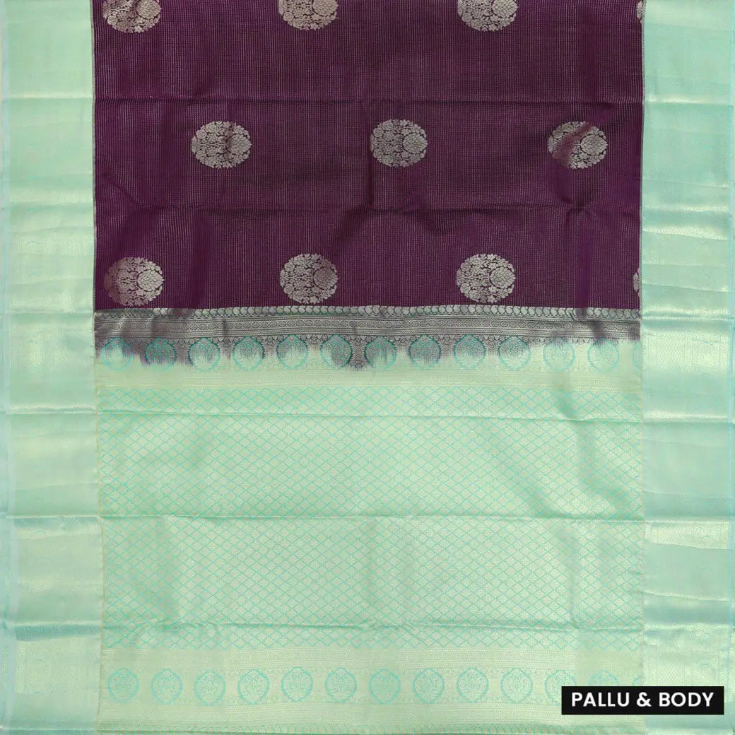 Purple with Sea Green Soft Silk Saree