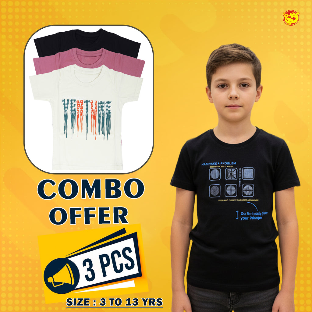 Boys 3 Pcs T-Shirt Combo