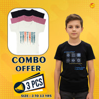 Boys 3 Pcs T-Shirt Combo