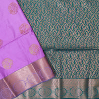 Purple with Green Soft Silk Saree