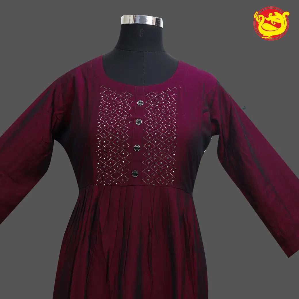 Wine colour Ladies Branded Readymade Long Top