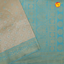 Sandal with Rama Blue Tissue Semi Silk Saree