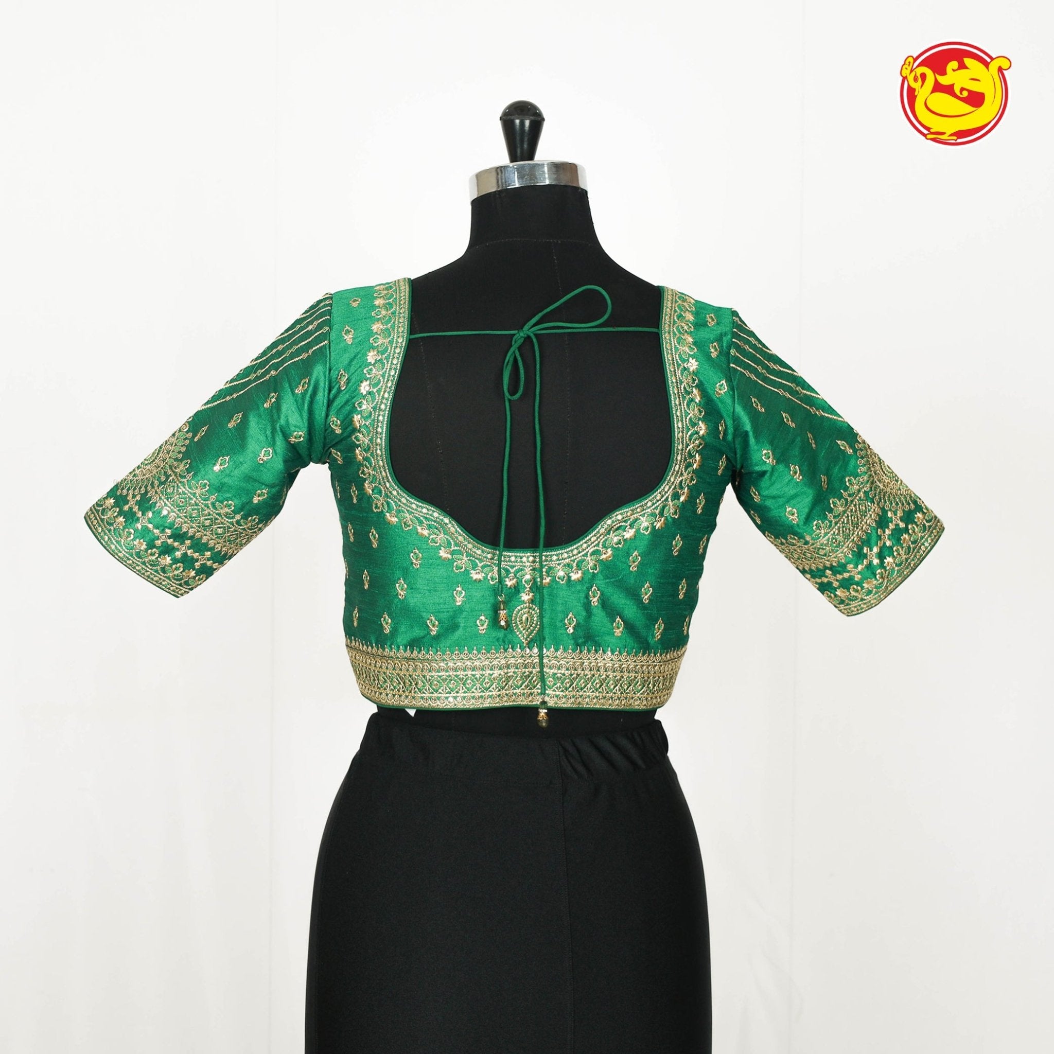 Green Embroidery Readymade Blouse| Stylish and Versatile