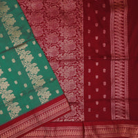 Green With Brown Premium Quality Kalyani Cotton Saree