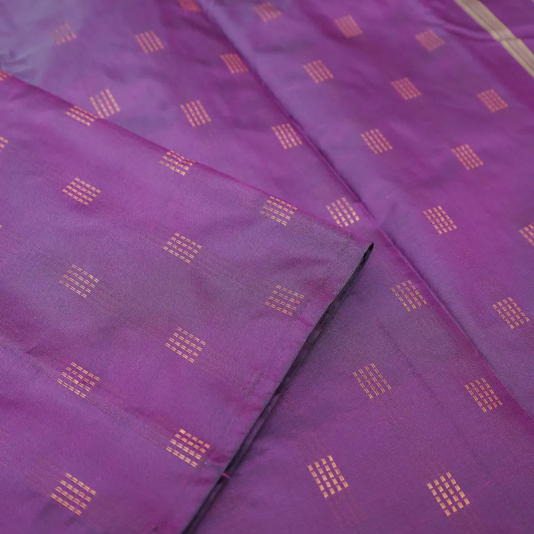 Purple With Elaichi Green Arani Silk Saree