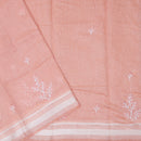 Peach  Color Linen Cotton Saree