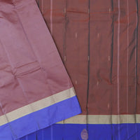 Double Shade Brown with Blue Arani Silk Saree