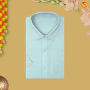 Mint Blue Colour Readymade Shirt And Matching Border Dhoti Set for Men