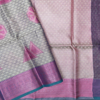 Grey Colour Fancy Weaving Saree