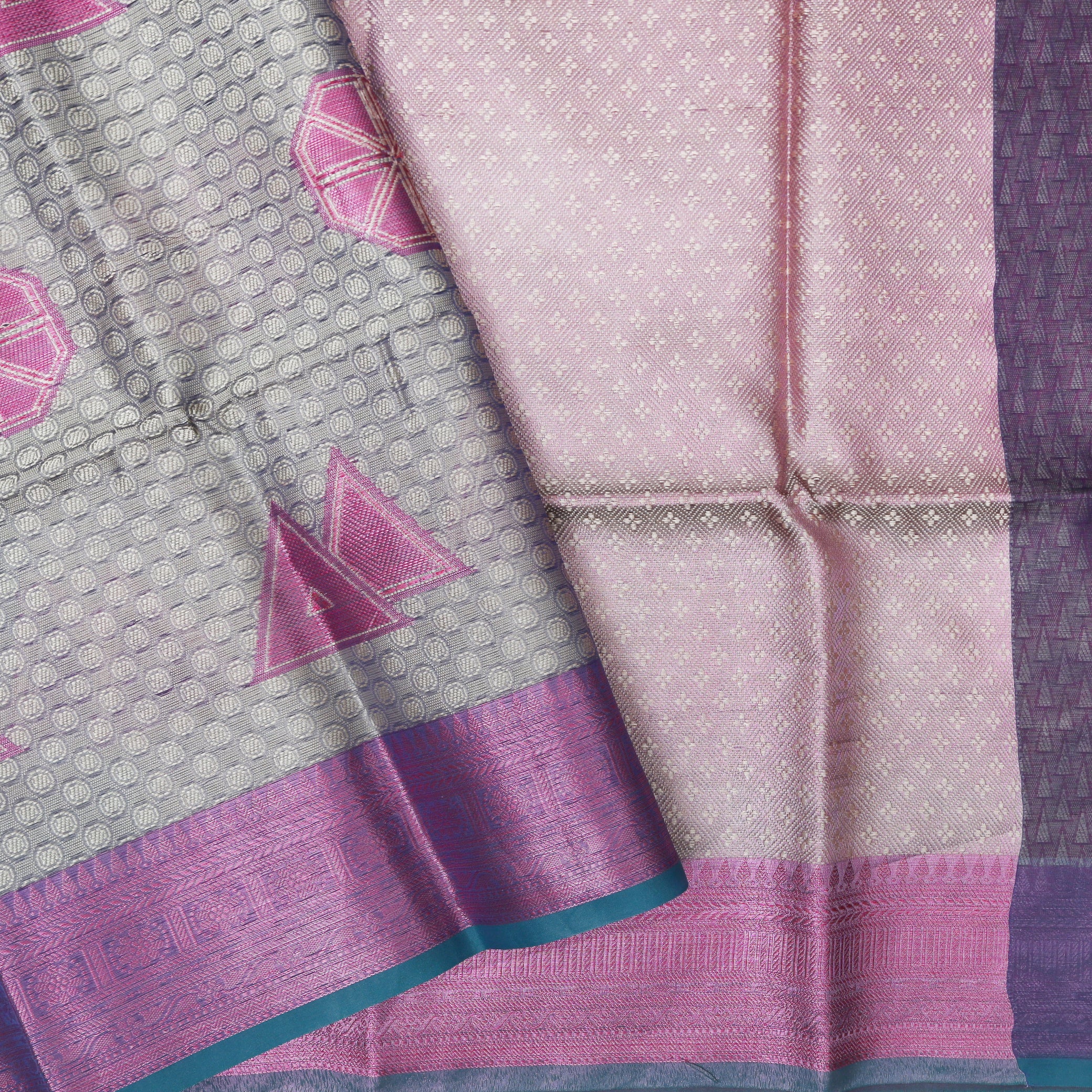 Grey Colour Fancy Weaving Saree