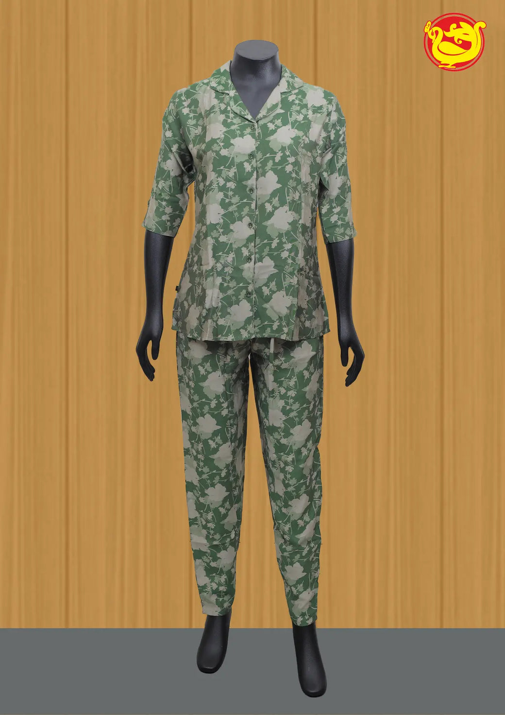 Green Women Night Suit Printed