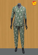 Women Night Suit Green Printed - Thenianantham