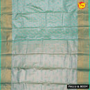 Sea green semi bridal tissue silk saree