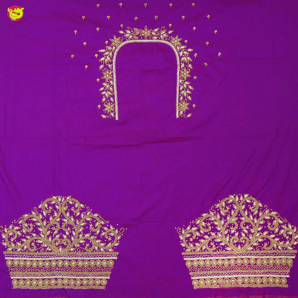 Purple  Bridal Aariwork Blouse