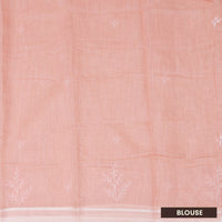 Peach  Color Linen Cotton Saree