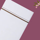 White with Brown Border Single Layer Cotton Men’s Dhoti