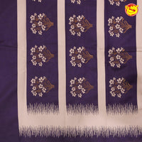 Light Brown With Purple Semi Silk Set Saree