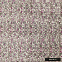Dark Purple Linen Cotton Saree with Contrast Blouse