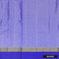 Cream With Royal Blue Arani Silk Saree