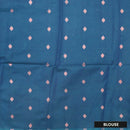 Mint Green With Dark Blue Pochampally Semi Ikat Silk Saree