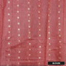 REDDISH -PINKWITH WHITE DARK FLORAL COPPER JERRY LINEN JACQUARD SAREES