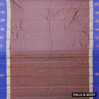 Double Shade Brown with Blue Arani Silk Saree