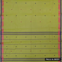 Green Colour Pure Cotton Saree without Blous