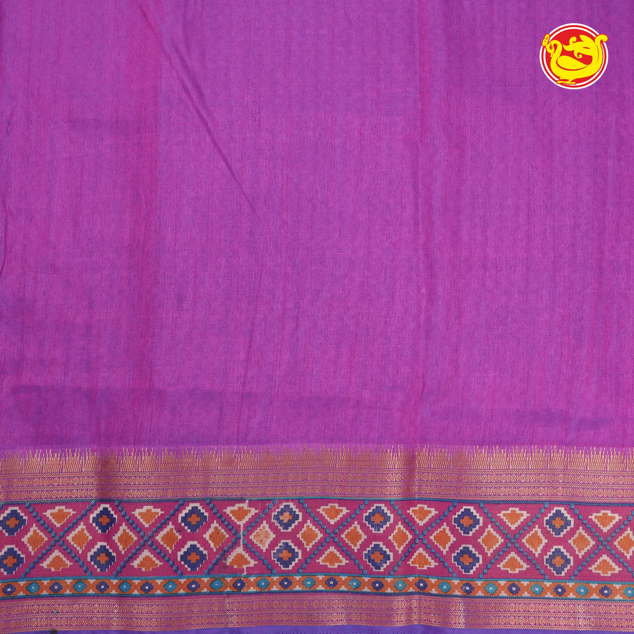 Dark blue with purple Patola semi silk saree