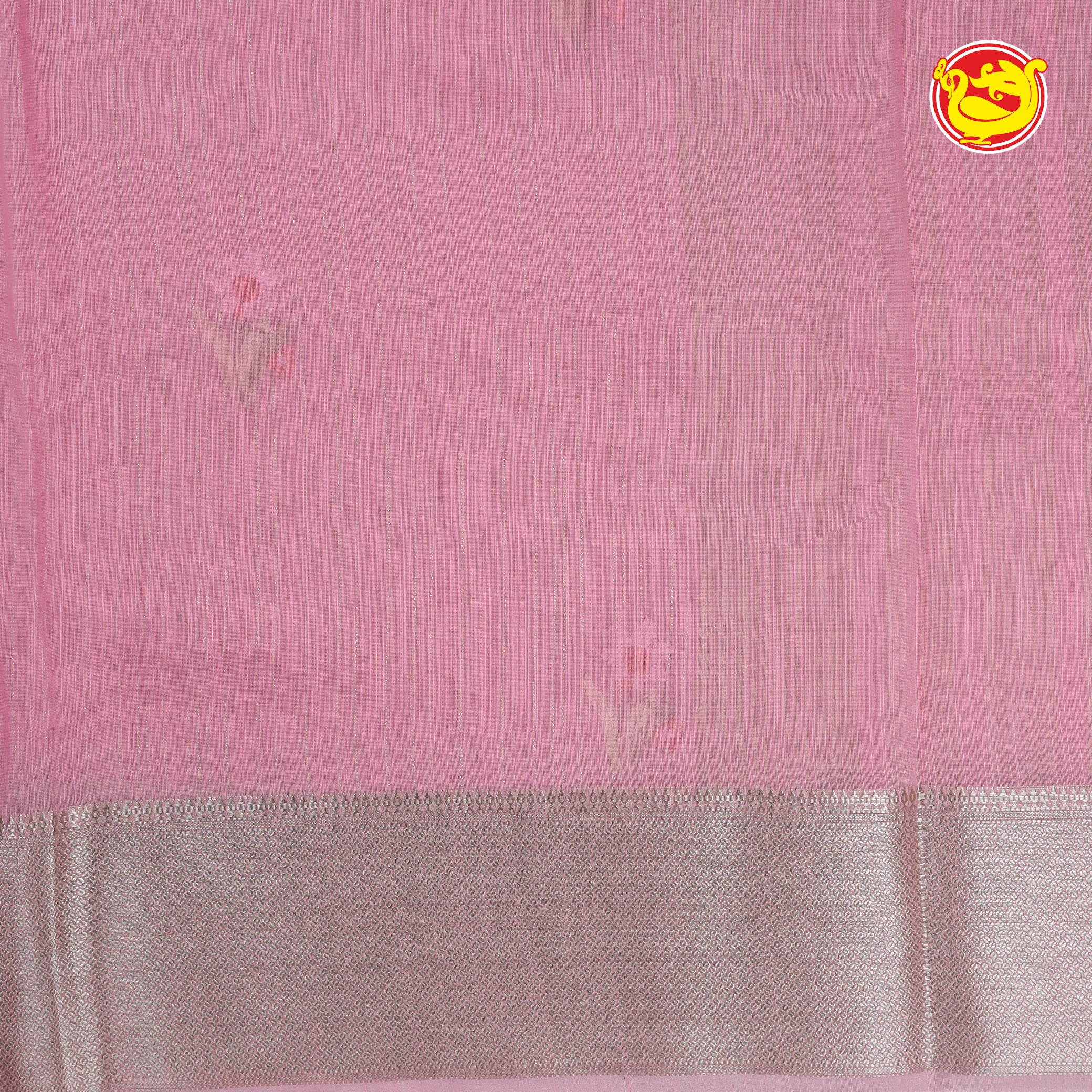 Light rose art chanderi saree with embroidery