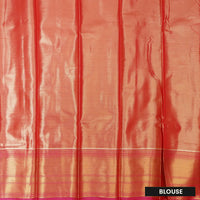 Light Brown with Dark Pink Floral Design Tissue Silk Saree