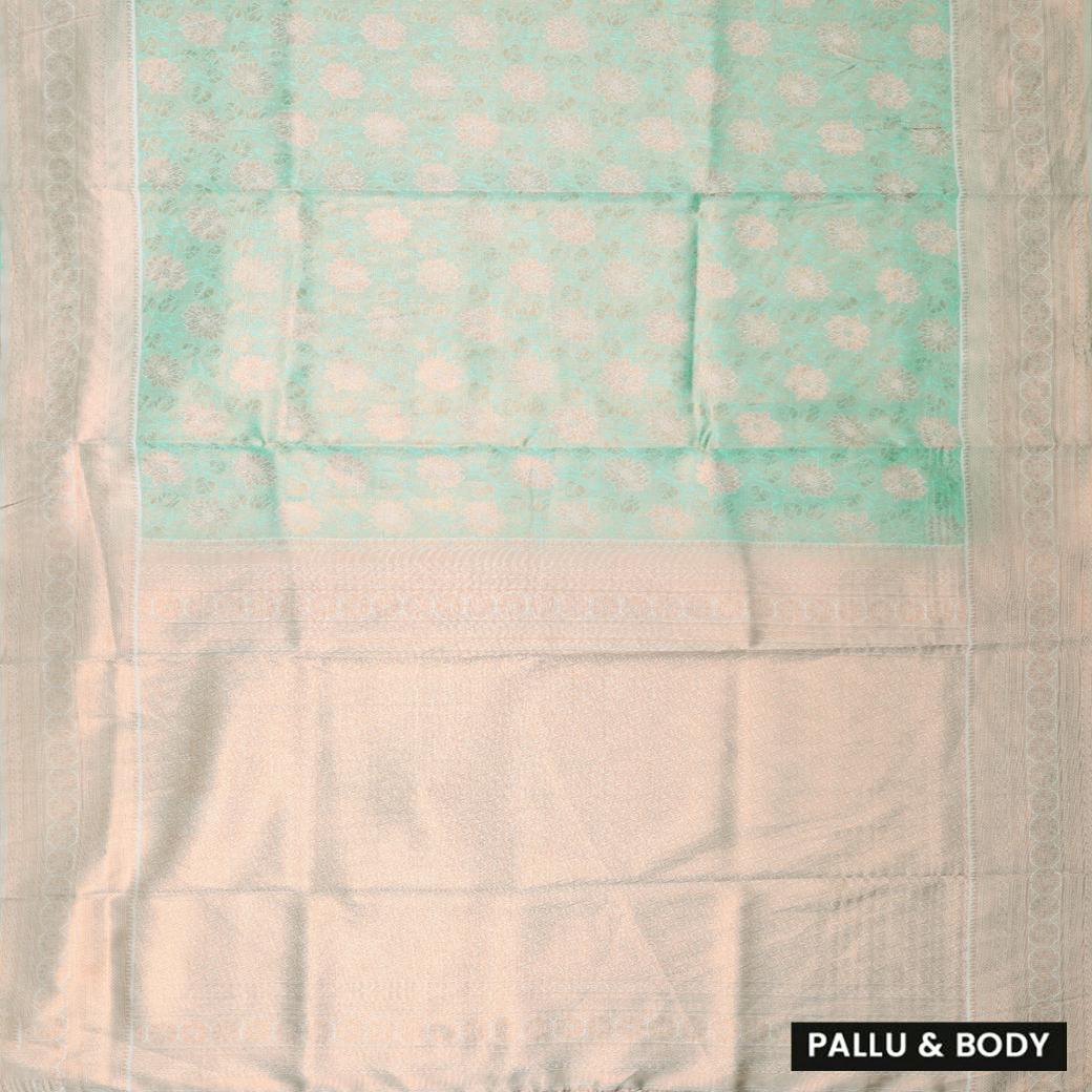 GREEN WITH PASTEL LITCHI SILK SAREES