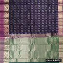 Dark Purple With  Green Gold Zari Yuvana Semi Soft Silk Saree