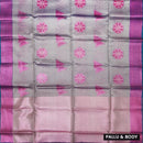Grey Colour Fancy Weaving Saree