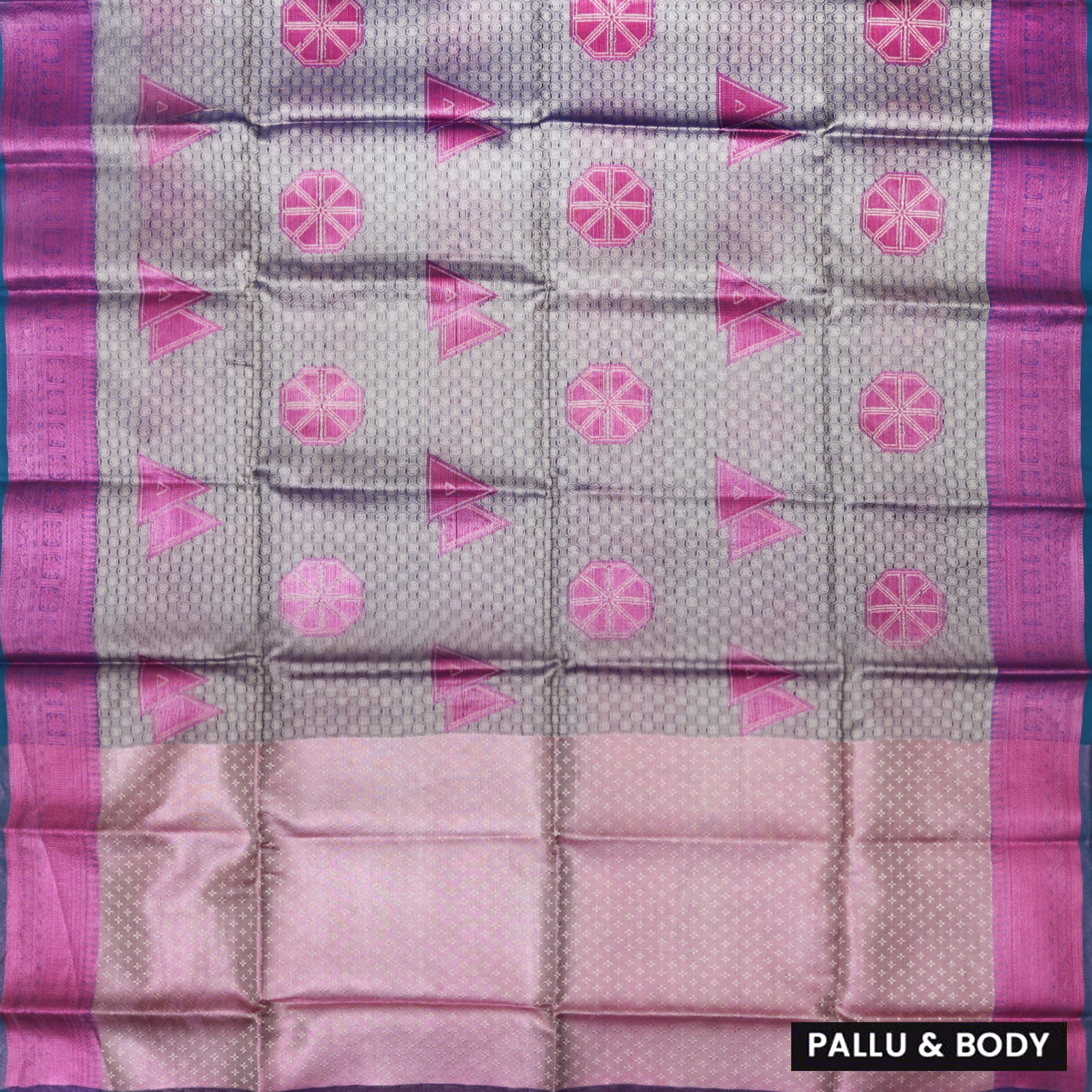 Grey Colour Fancy Weaving Saree